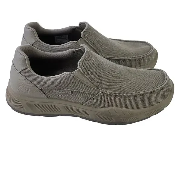 Skechers Mens Relaxed Fit Cohagen Vierra Sneaker Cooled Comfort Slip On Taupe S9 - Picture 5 of 12